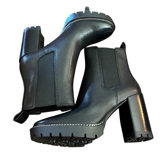 Tory Burch Carson Tumbled Leather Classic Chelsea Lug Sole Ankle Boots NEW 10 - Picture 4 of 12